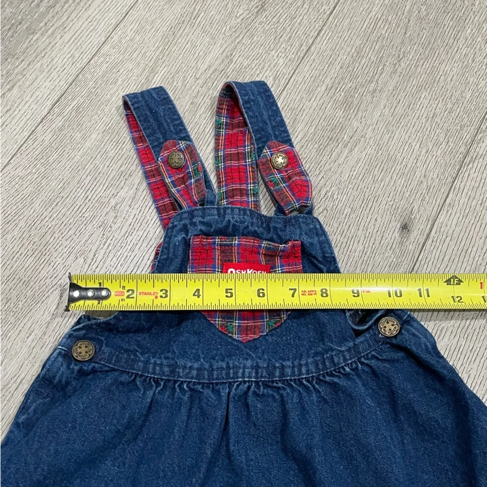 Vintage Oshkosh plaid denim toddler dress